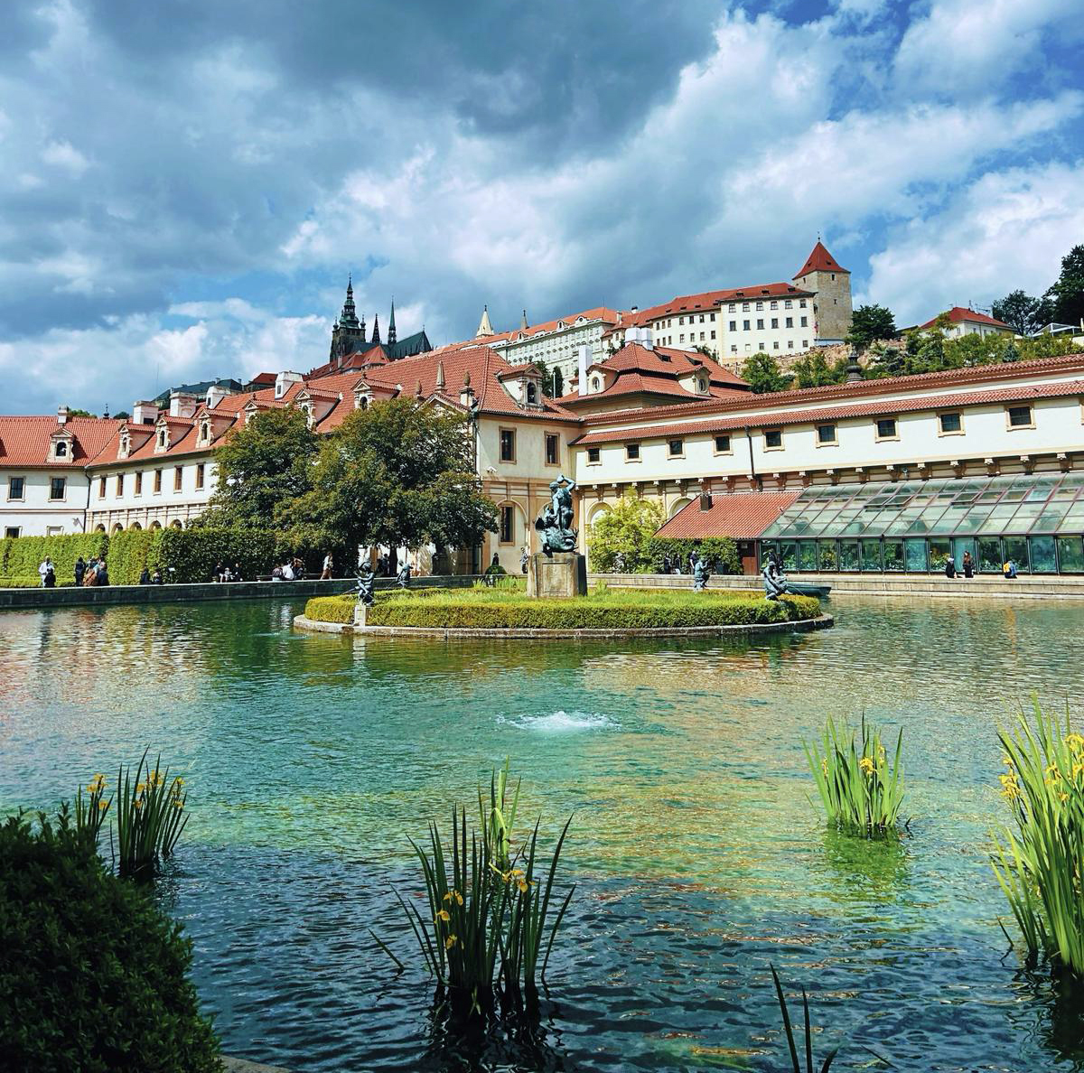 Prague with river in front