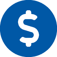 Dollar sign icon in a blue circle