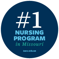 Graphic showing #1 nursing program in missouri