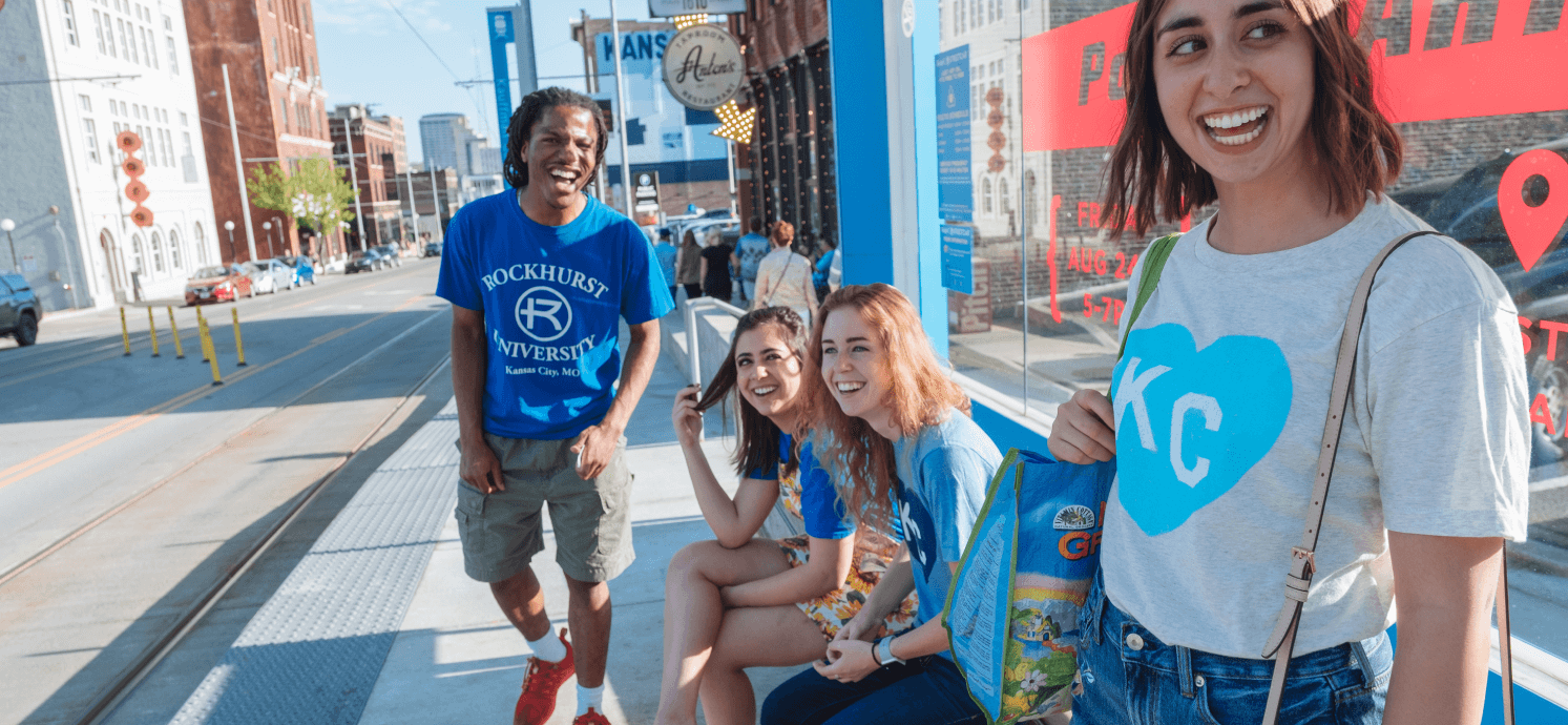 Rockhurst University students enjoying downtown Kansas City