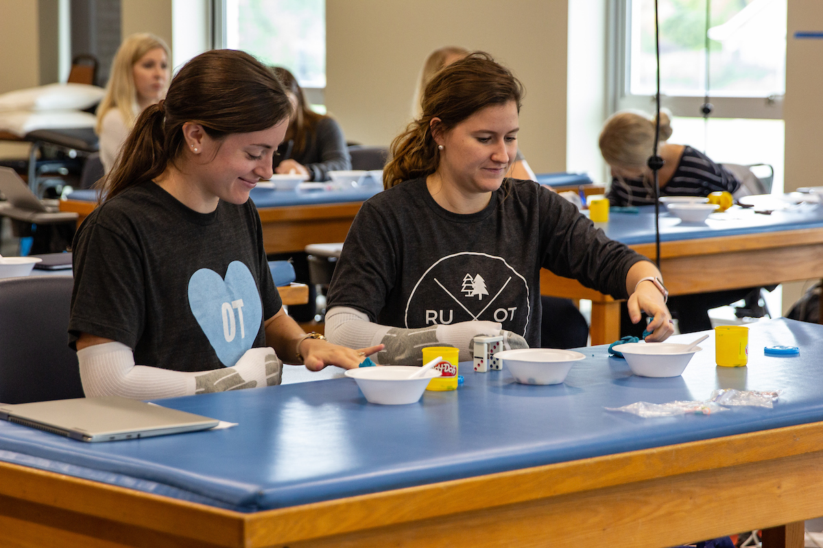 Two girls in an OT lab