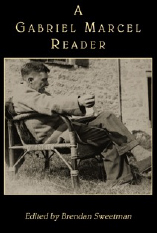 Cover of A Gabriel Marcel Reader showing the philosopher sitting in a low chair