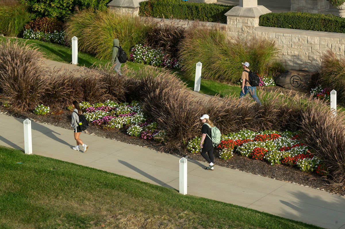 Students walking on campus