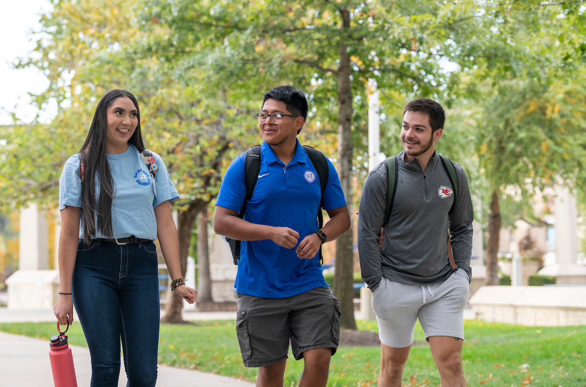 Students walking on campus