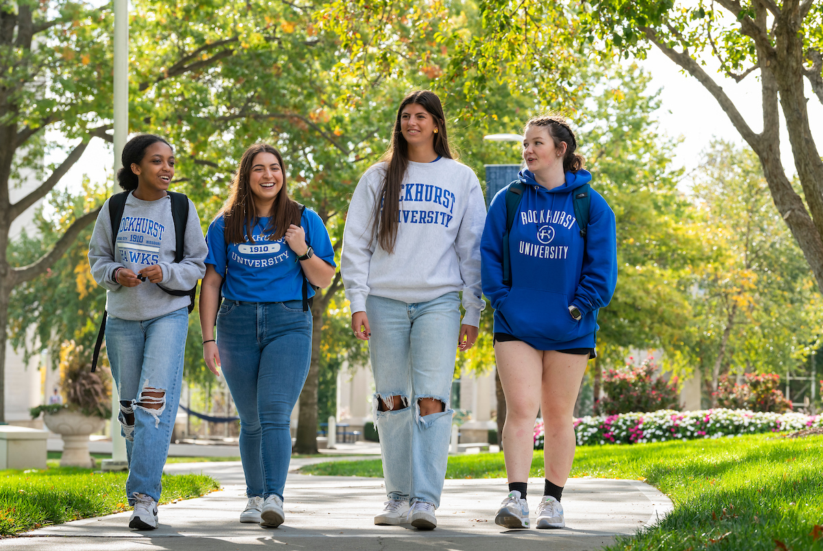 Students walking on campus