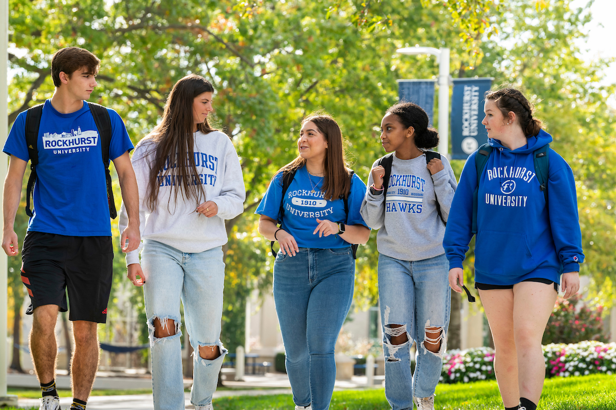 Students walking on campus