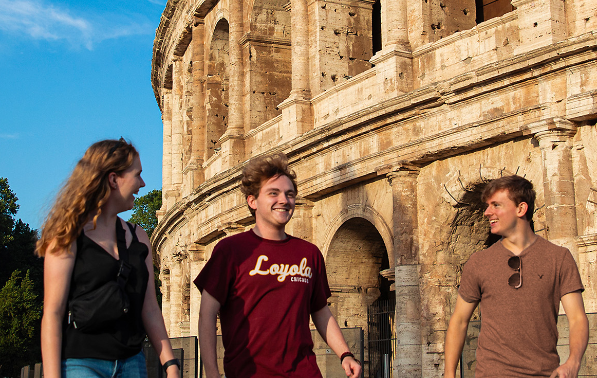 Loyola Chicago students at the John Felice Rome Center, Italy, as part of the Magis Exchange Program