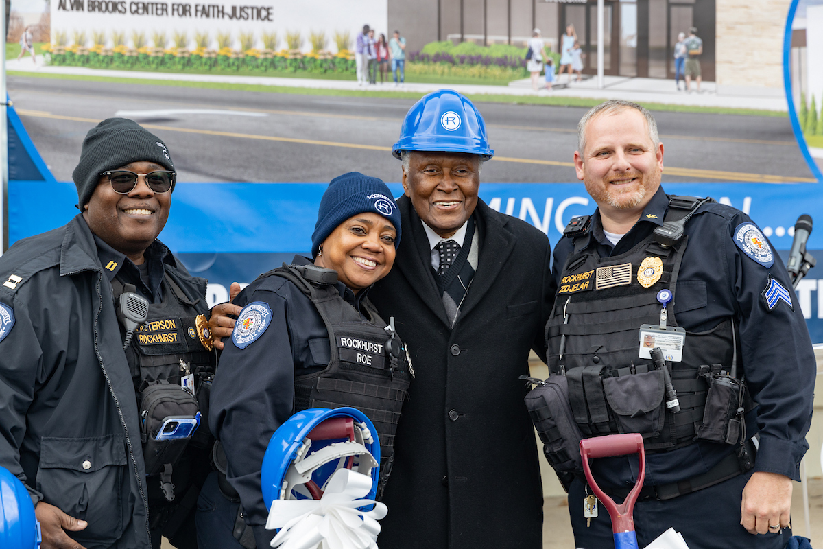 Security staff with Alvin Brooks at the Alvin Brooks Center groundbreaking