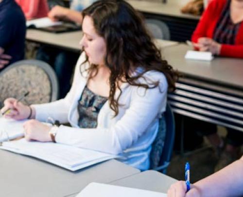 student in class