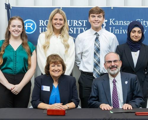 Leaders from Rockhurst and Kansas City University along with medical school-bound students