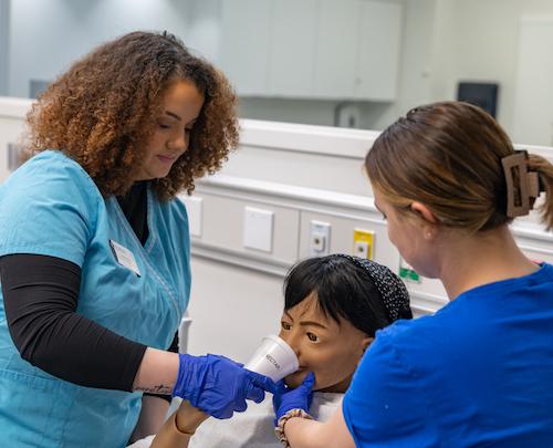 Students in the sim lab