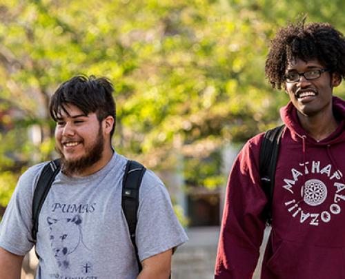 students walking to class