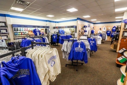 Shirts and supplies in the bookstore