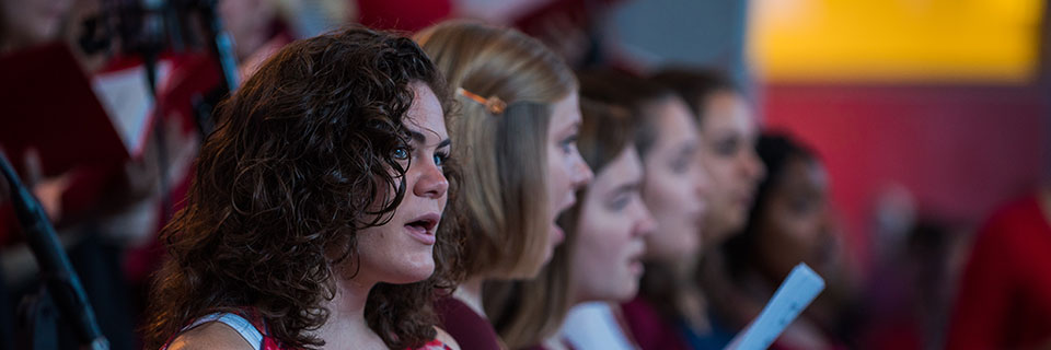 Women's choir singing